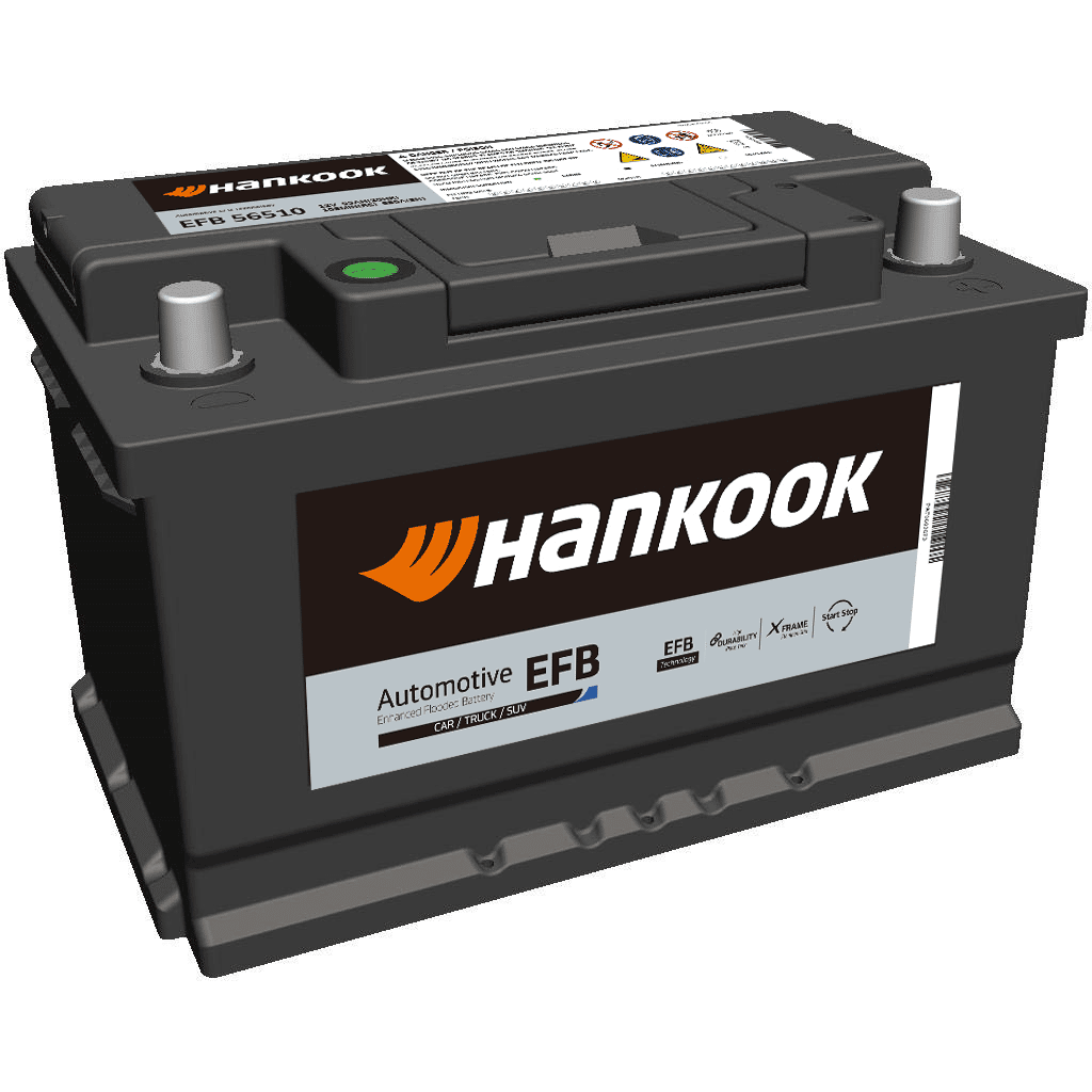 Hankook EFB Battery. EFB56510-HK. 65Ah - 650A(EN) 12V. LB3 case  (277x174x175mm) - VT BATTERIES