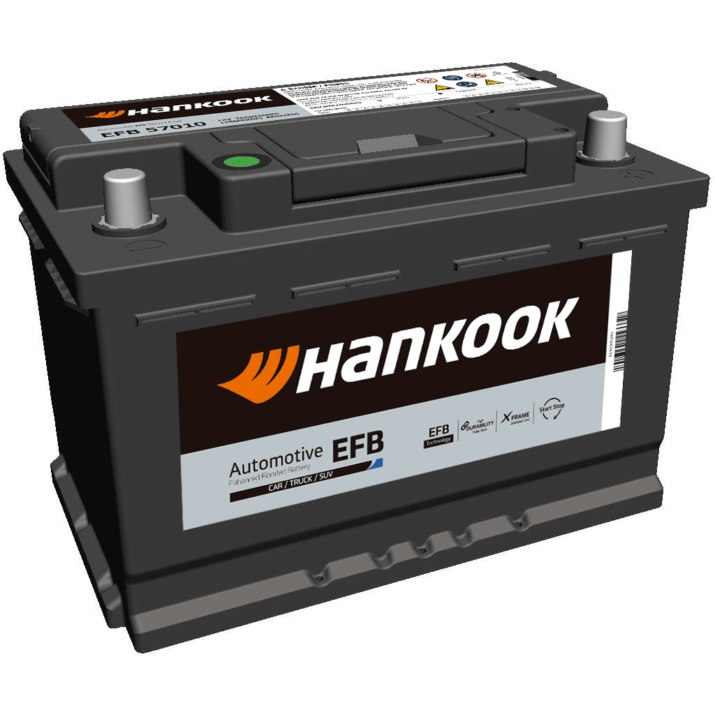 Batterie Hankook EFB57010-HK. 70Ah - 650A(EN) 12V. Boîte L3 (277x174x190mm)  - VT BATTERIES