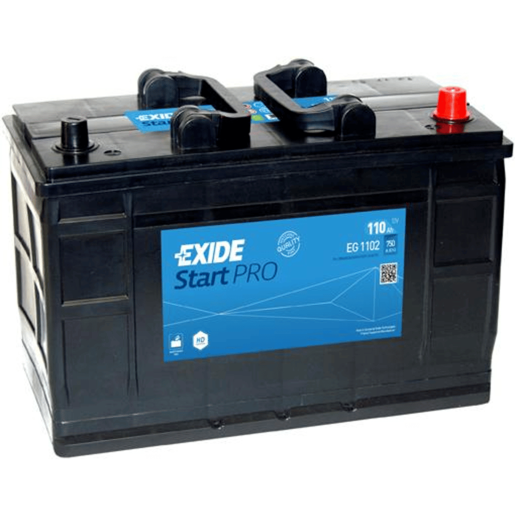 Batterie Exide Start Pro EG1102. 110Ah - 750A(EN) 12V. Boîte D02  (349x175x235mm) - VT BATTERIES