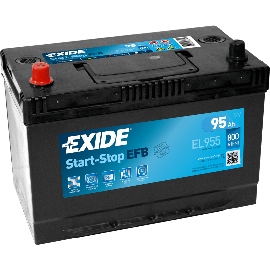 Batterie Exide Efb EFB. EL955. 95Ah - 800A(EN) 12V. Boîtier D31  (306x173x222mm) - VT BATTERIES