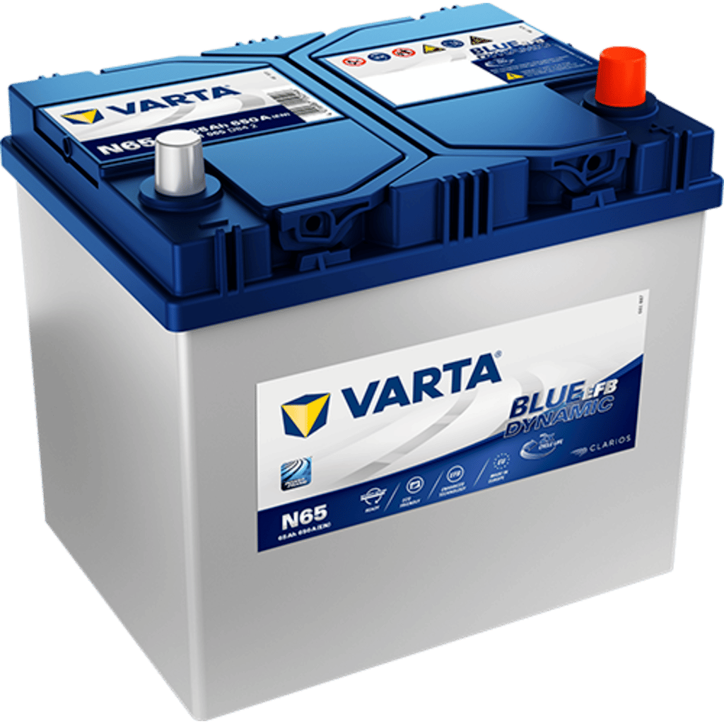 Batterie Varta Blue Dynamic Efb EFB. N65. 65Ah - 650A(EN) 12V. Boîtier D23  (232x173x225mm) - VT BATTERIES