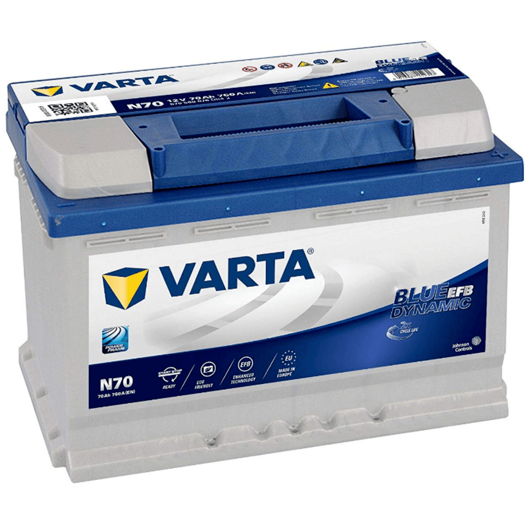 Batería Varta Blue Dynamic Efb EFB. N70. 70Ah - 760A(EN) 12V. Caja L3  (278x175x190mm) - VT BATTERIES