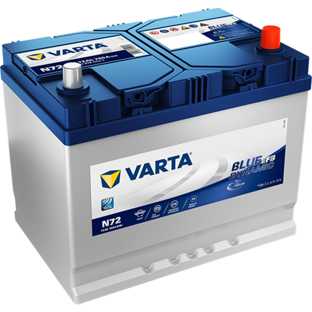 Battery Varta Blue Dynamic Efb EFB. N72. 72Ah - 760A(EN) 12V. Case