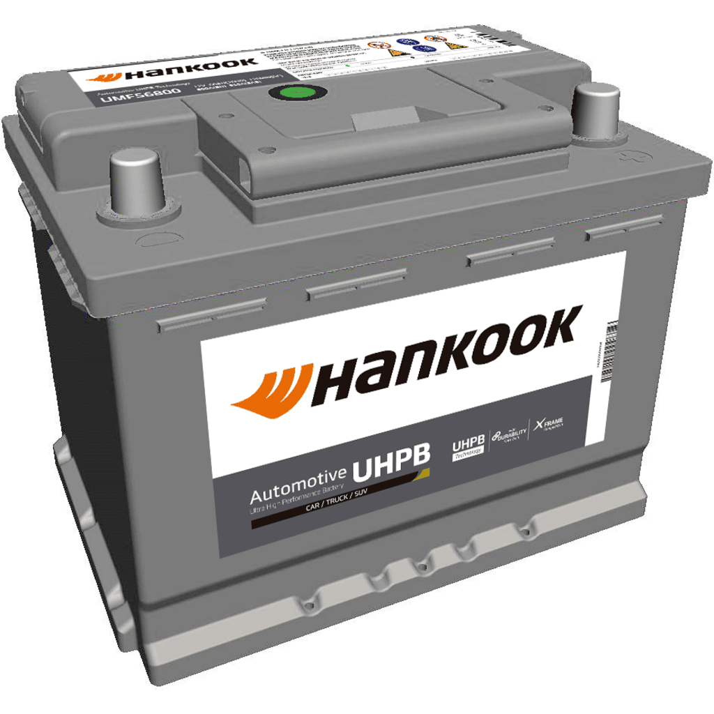 Batterie Hankook UMF56800-HK. 68Ah - 610A(EN) 12V. Boîte L2 (242x174x190mm)  - VT BATTERIES