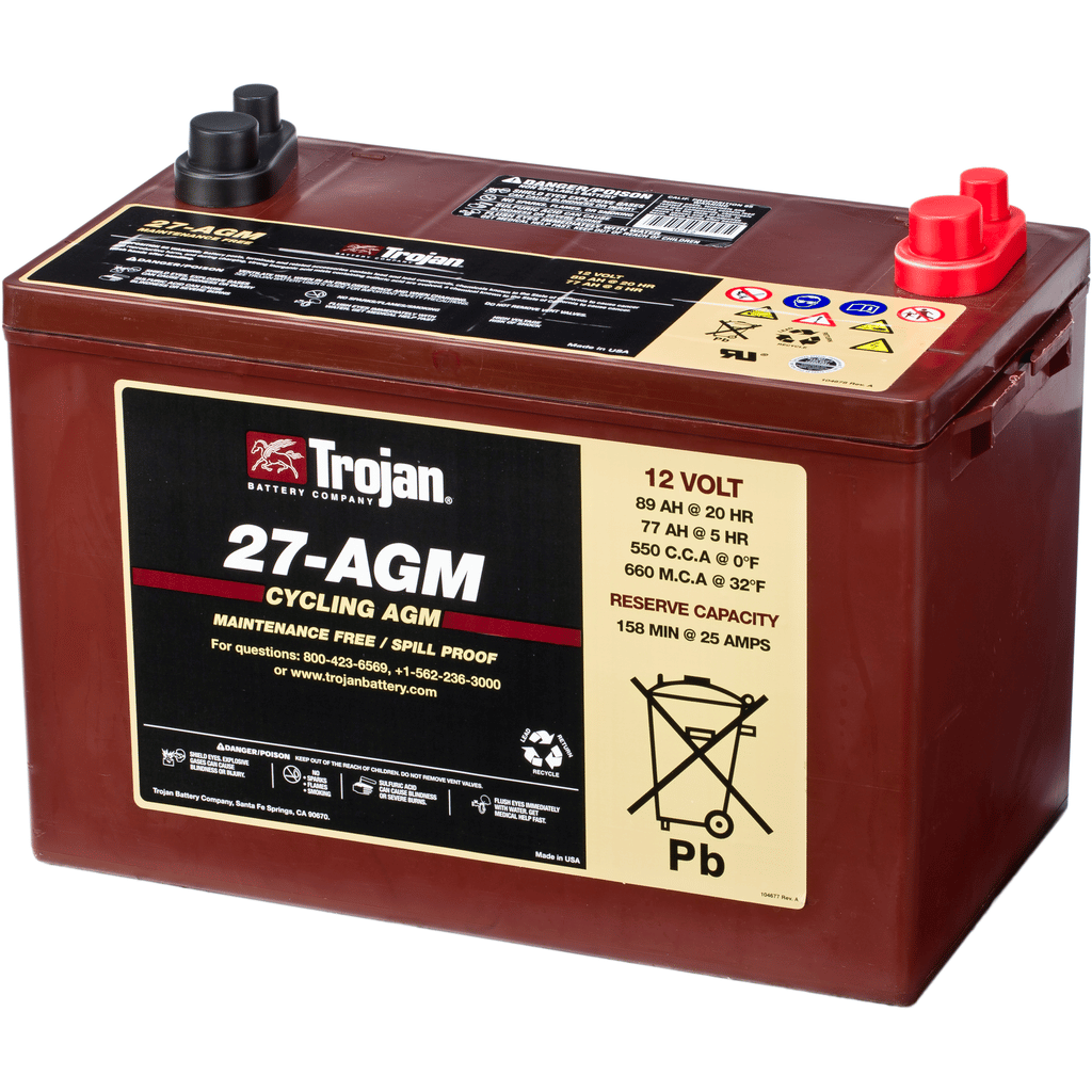 Battery Trojan 12 Volt DeepCycle Agm Batteries 27AGM. 89Ah 550A(EN