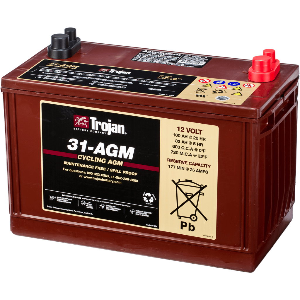 Batería Trojan 12 Volt Deep-Cycle Agm Batteries 31-AGM. 100Ah - 600A(EN) 12V.  (341x173x233mm) - VT BATTERIES