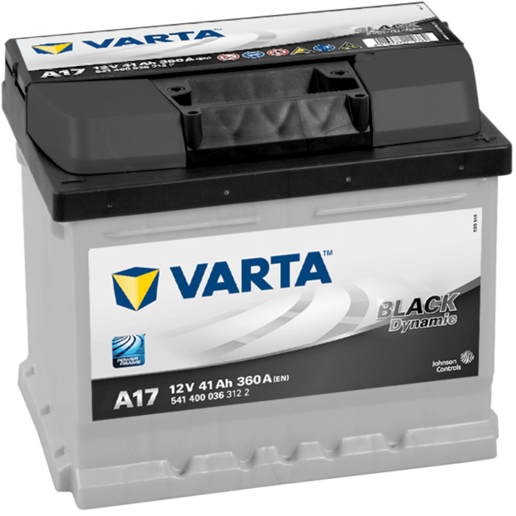 Varta Black Dynamic A17 Battery. 41Ah - 360A(EN) 12V. LB1 case  (207x175x175mm) - VT BATTERIES