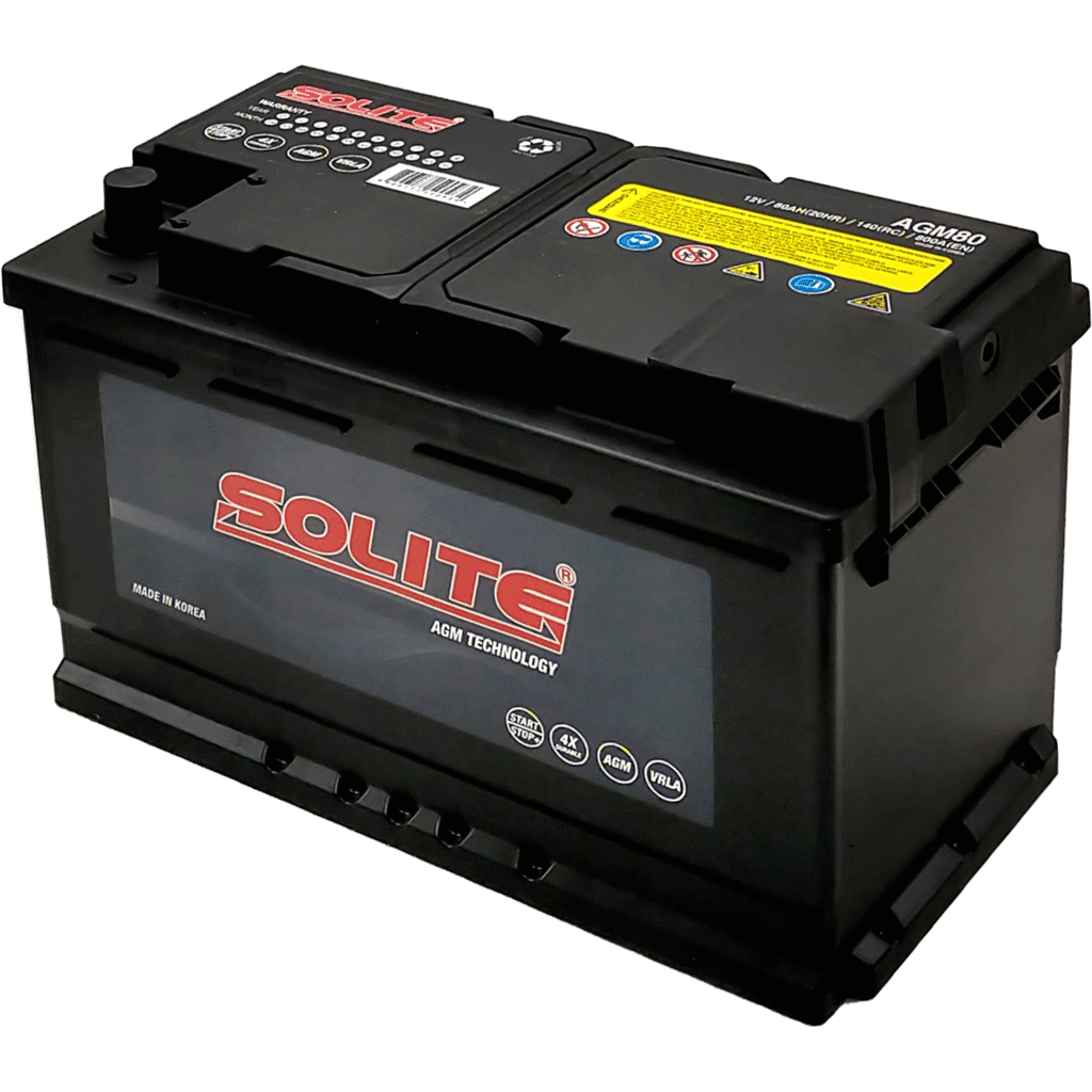 Batterie Solite Agm AGM. AGM80. 80Ah 12V. Boîte L4 (314x174x189mm