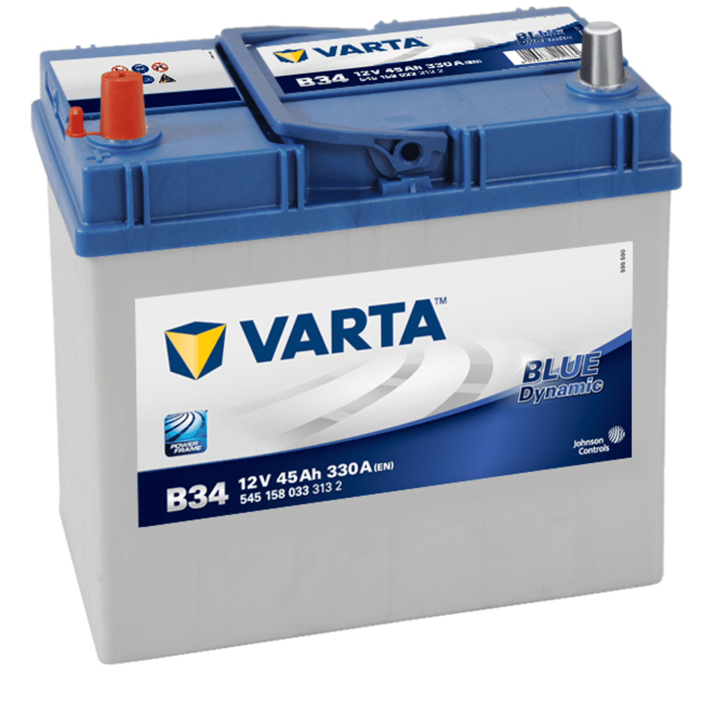 Bilbatteri 12V 45Ah Varta Blue Dynamic B34 LxBxH=238x129x227mm