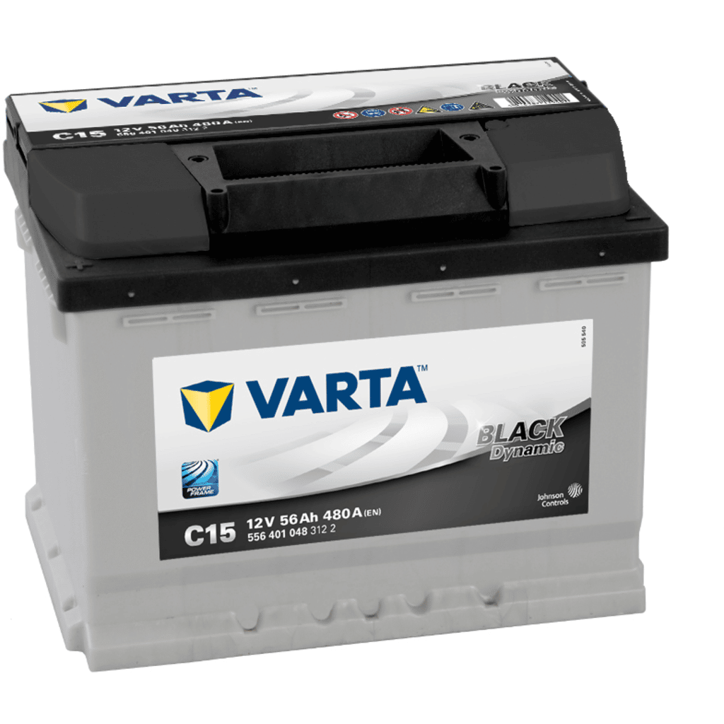 Batterie Varta Black Dynamic C15. 56Ah - 480A(EN) 12V. Boîte L2  (242x175x190mm) - VT BATTERIES