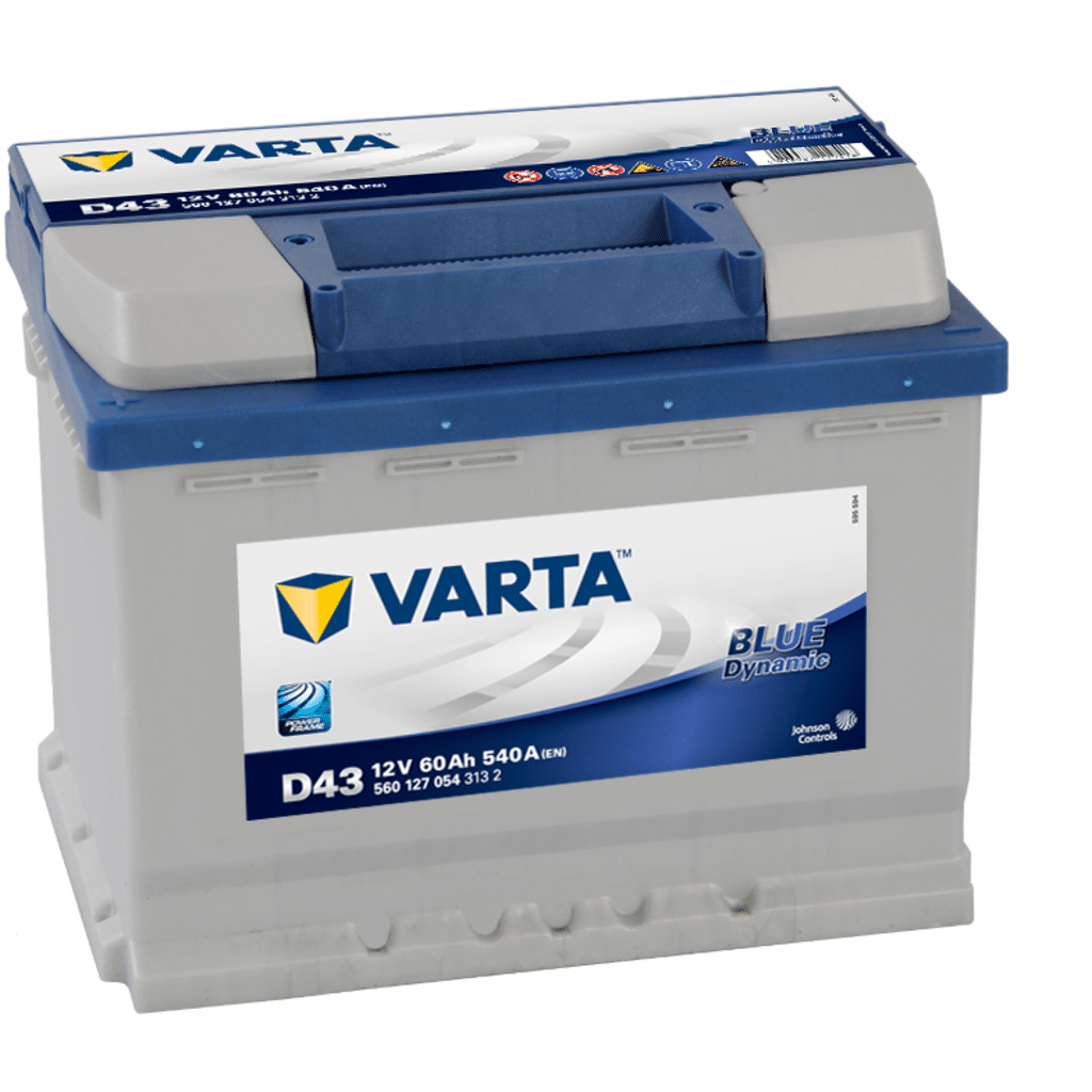 Batería Varta Blue Dynamic D43. 60Ah - 540A(EN) 12V. Caja L2  (242x175x190mm) - VT BATTERIES