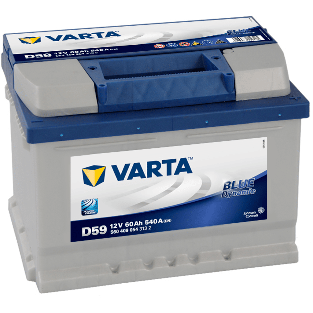Varta Blue Dynamic D59 Battery. 60Ah - 540A(EN) 12V. LB2 case  (242x175x175mm) - VT BATTERIES