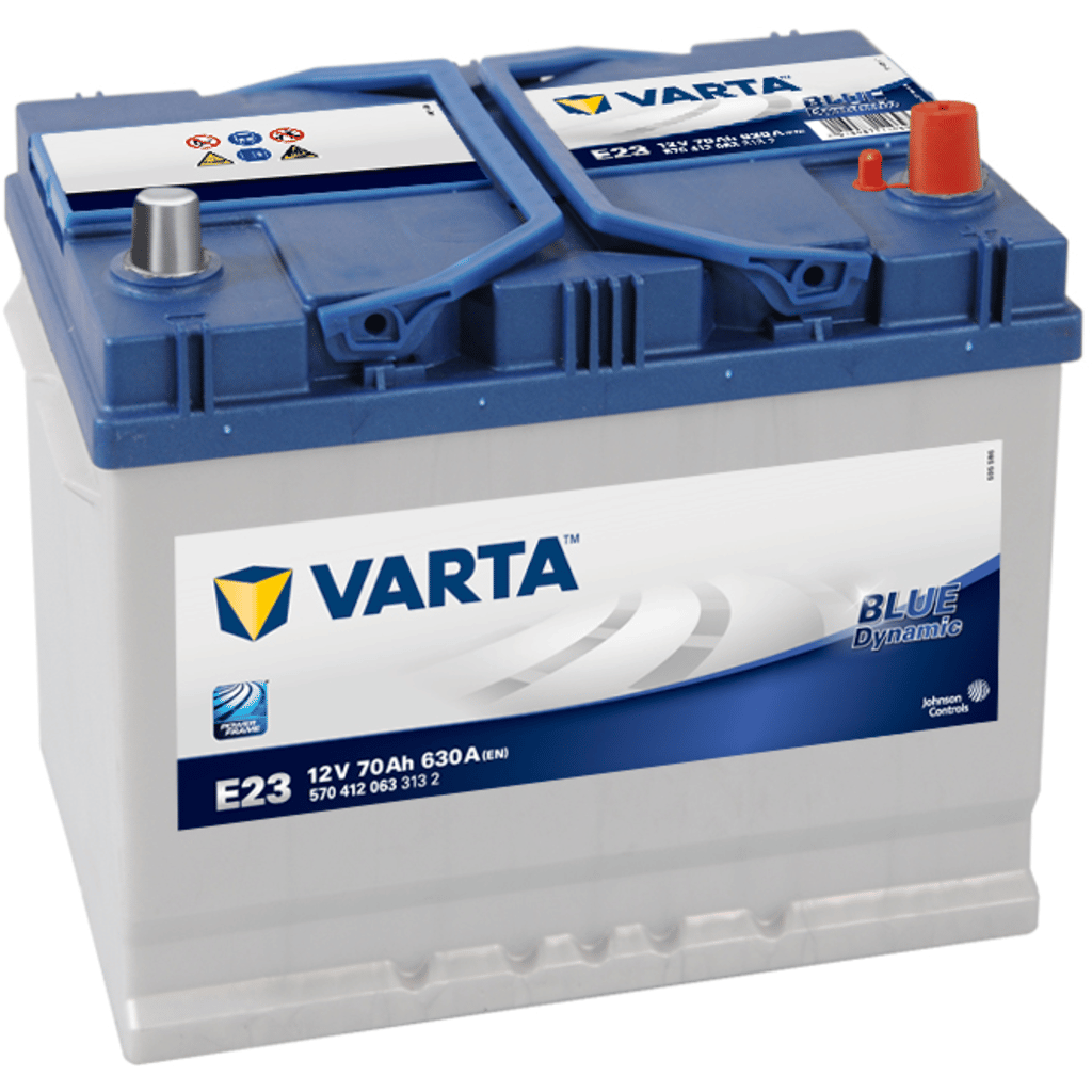Batería Varta Blue Dynamic E23. 70Ah - 630A(EN) 12V. Caja D26L  (261x175x220mm) - VT BATTERIES