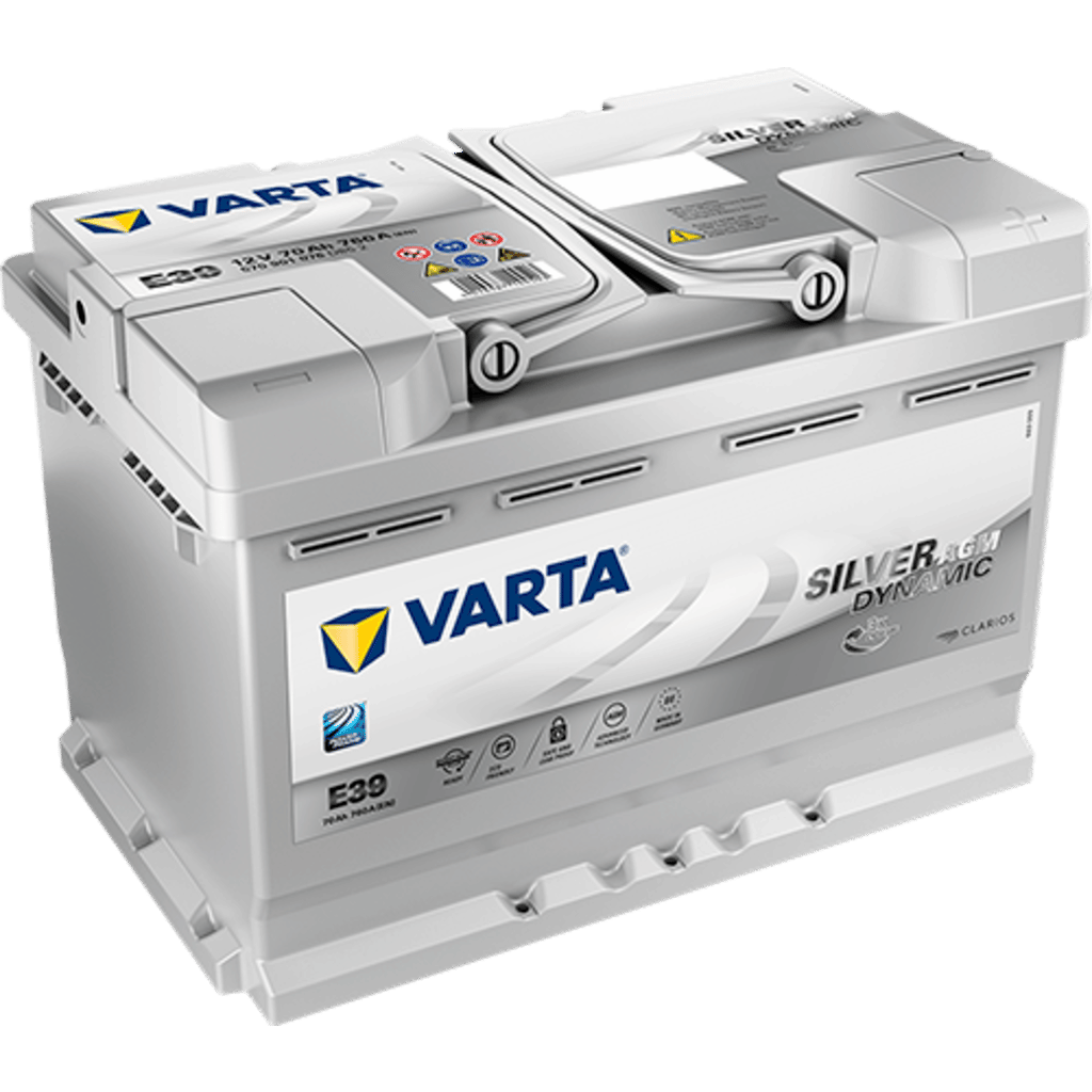 Varta Silver Dynamic Agm AGM Battery. E39. 70Ah - 760A(EN) 12V. Box L3  (278x175x190mm) - VT BATTERIES