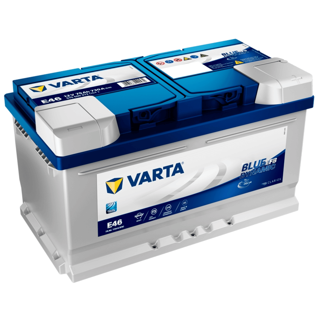 Battery Varta Blue Dynamic Efb EFB. E46. 75Ah - 730A(EN) 12V. LB4 case  (315x175x175mm) - VT BATTERIES