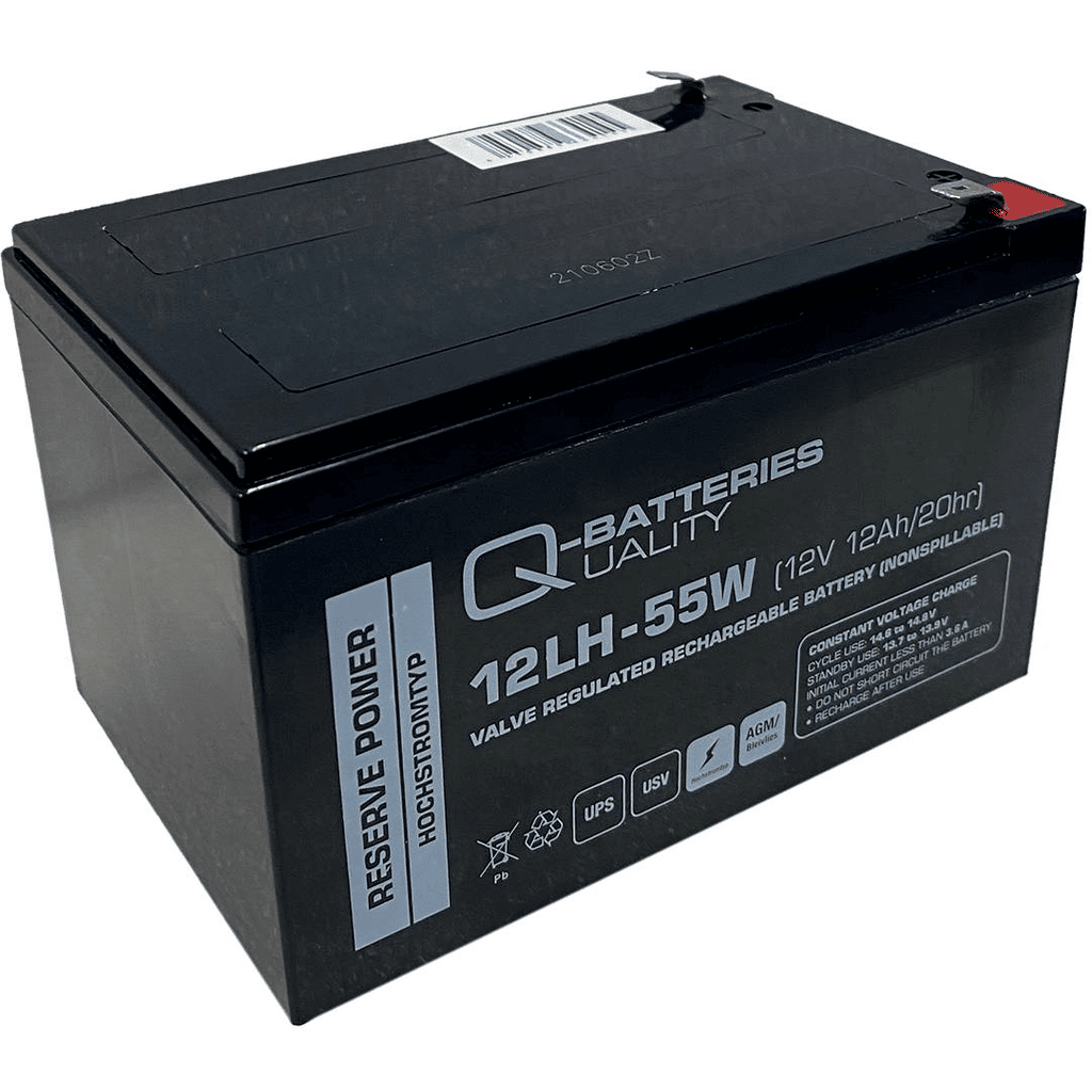 Q-Batteries Agm High Yield AGM Battery. 12LH-55W. 12Ah 12V. (151x98x100mm)  - VT BATTERIES