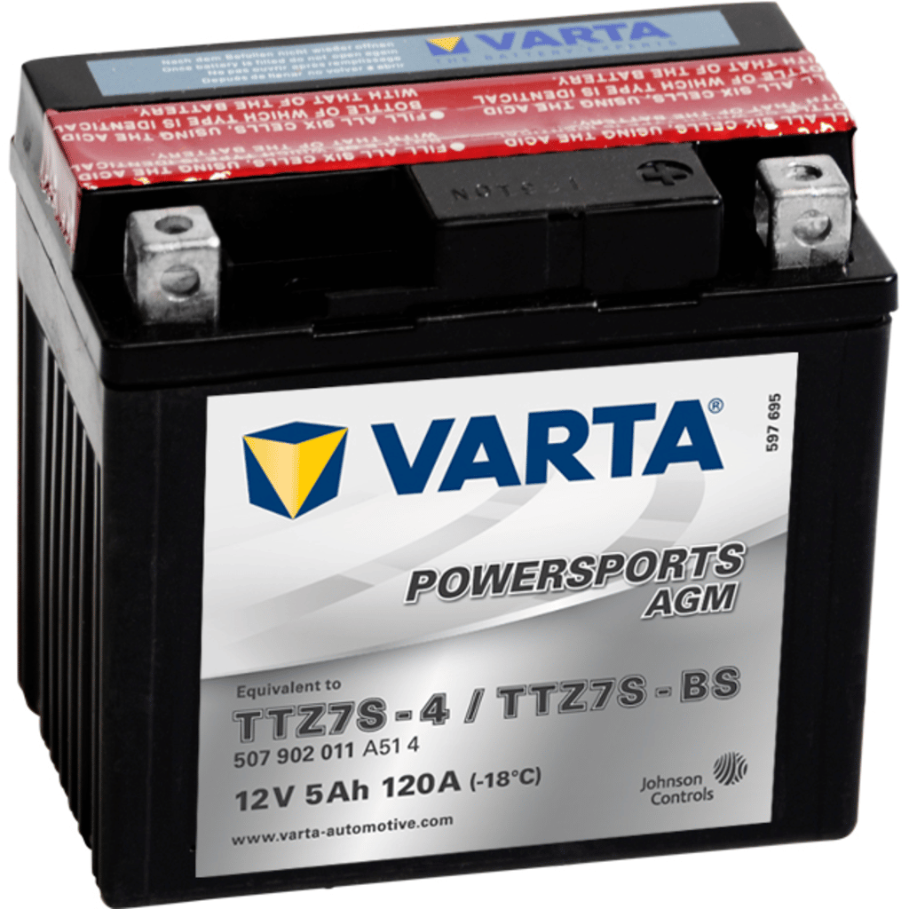 Varta Motorcycle Battery YTZ7S-4_YTZ7S-BS-VARTA. 5Ah 12V (113x70x105mm) - VT  BATTERIES