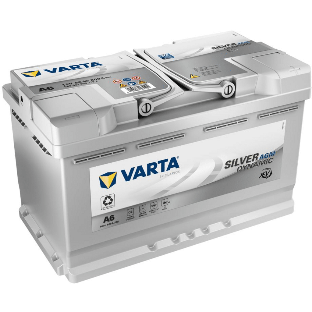 Battery Varta Silver Dynamic Agm AGM. A6. 80Ah - 800A(EN) 12V. Box L4  (315x175x190mm) - VT BATTERIES