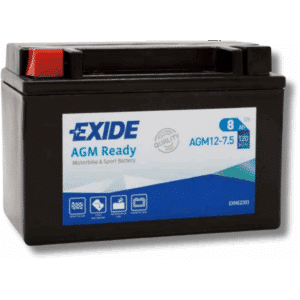 Batería Exide Moto 12V Agm Ready AGM. AGM12-7.5. 8Ah - 120A(EN) 12V. (150x90x105mm)