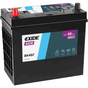 Exide Agm AGM Battery. EK457. 45Ah - 380A(EN) 12V. Case B24 (234x127x200mm)