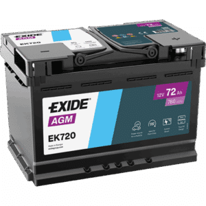 Exide Agm AGM Battery. EK720. 72Ah - 760A(EN) 12V. Box L3 (278x175x190mm)