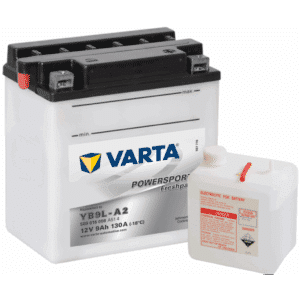 Varta Motorcycle Battery YB9L-A2-VARTA. 9Ah - 80A(EN) 12V. (135x75x139mm)